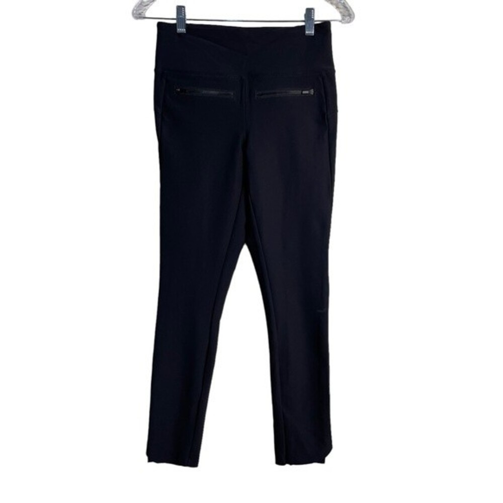 Athleta Stellar Crop Zipper Black Pants Leggings Size XS